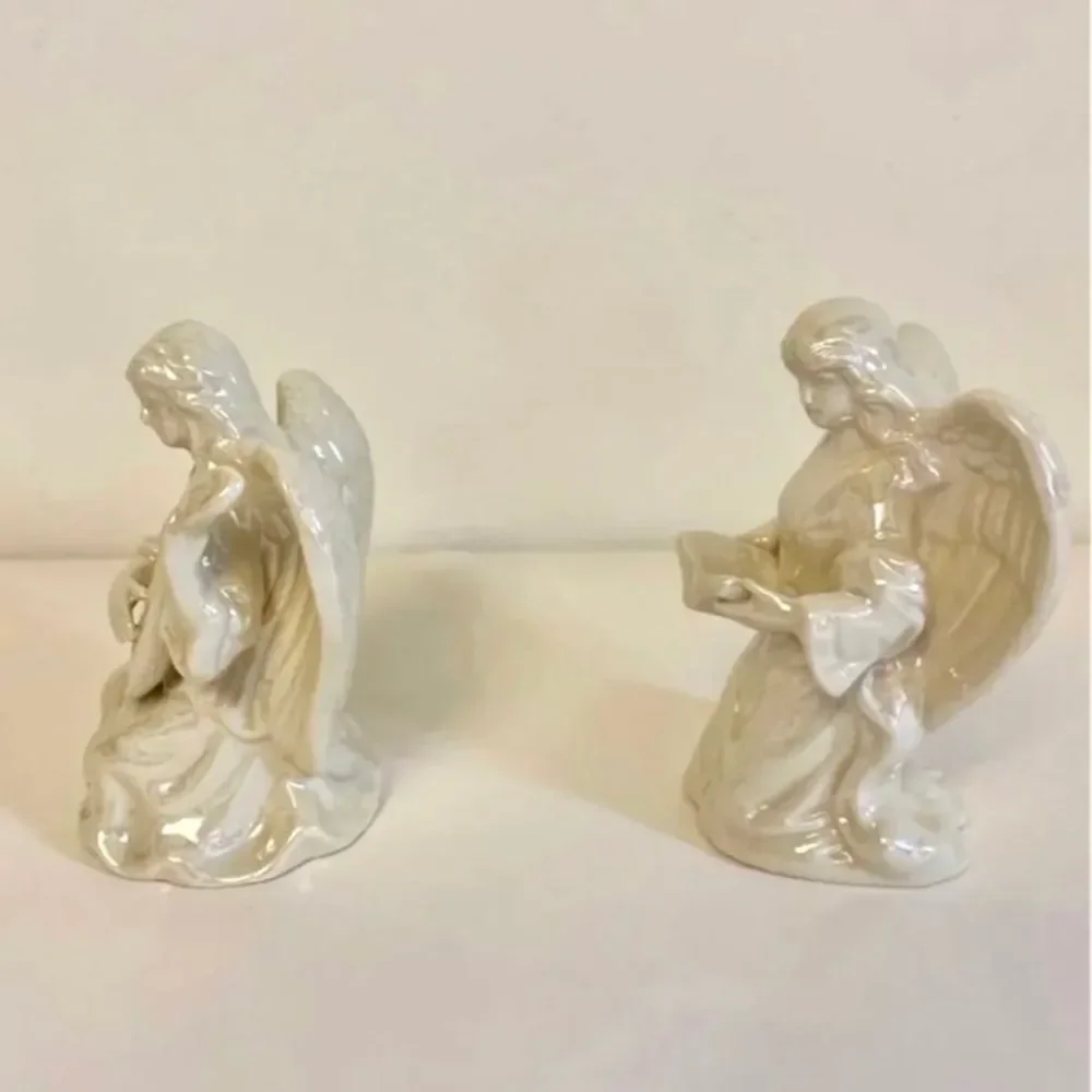 Iridescent Ceramic Angel Figurine‎ Set
